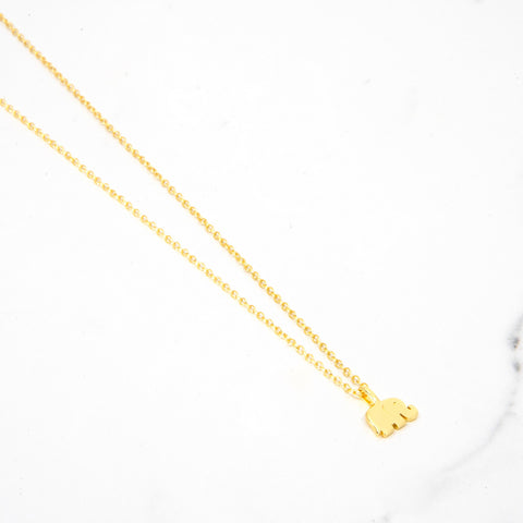 Gold Mini Elephant Necklace