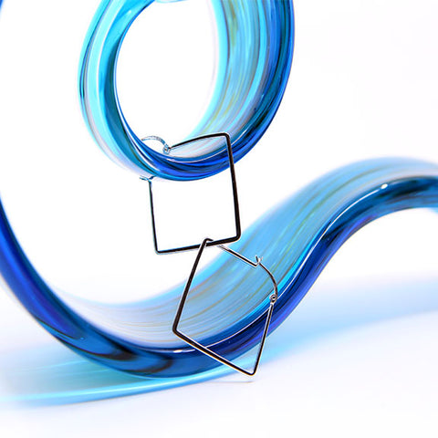 Diamond Shape Hoops