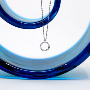 Silver Baguette Circle Necklace