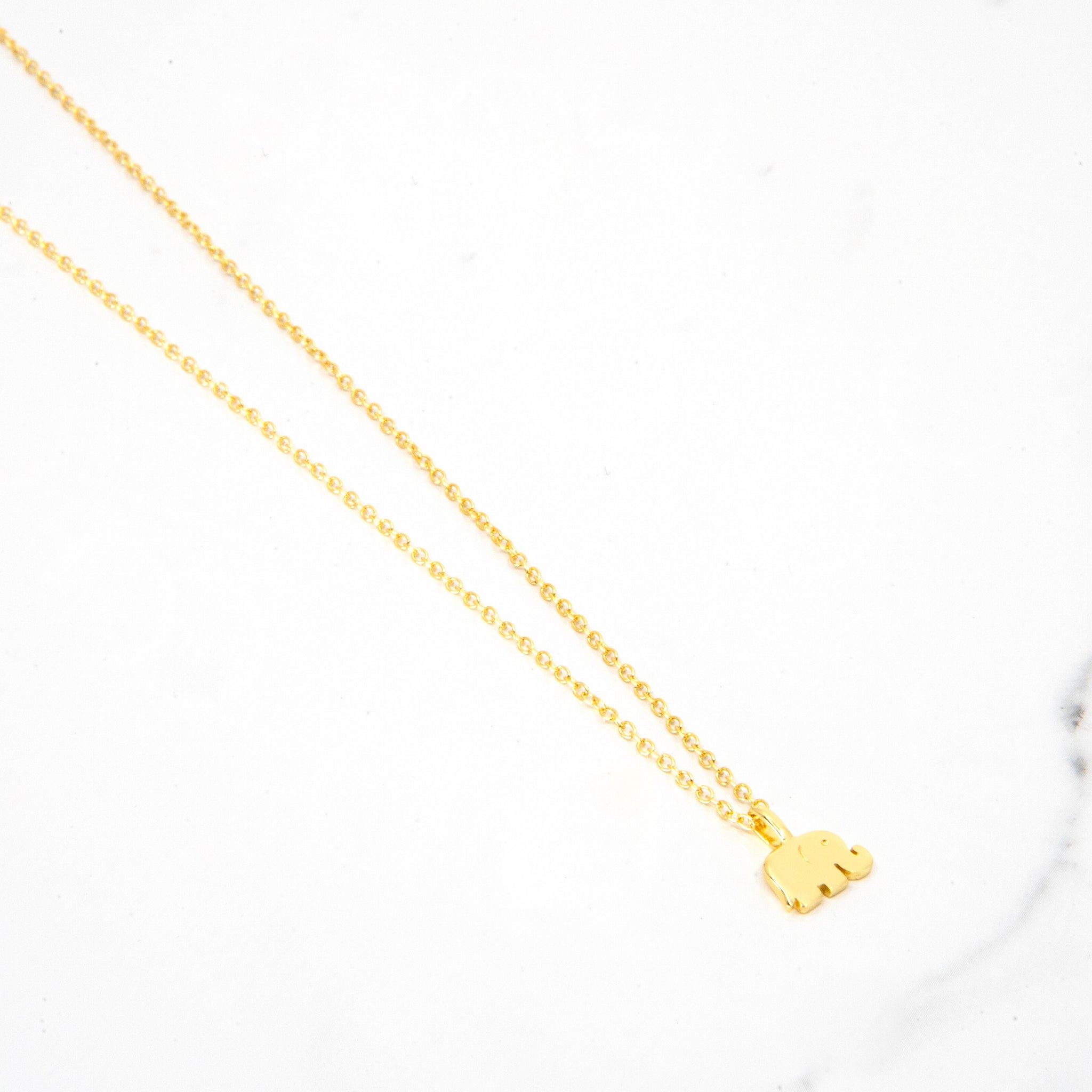 Gold Mini Elephant Necklace
